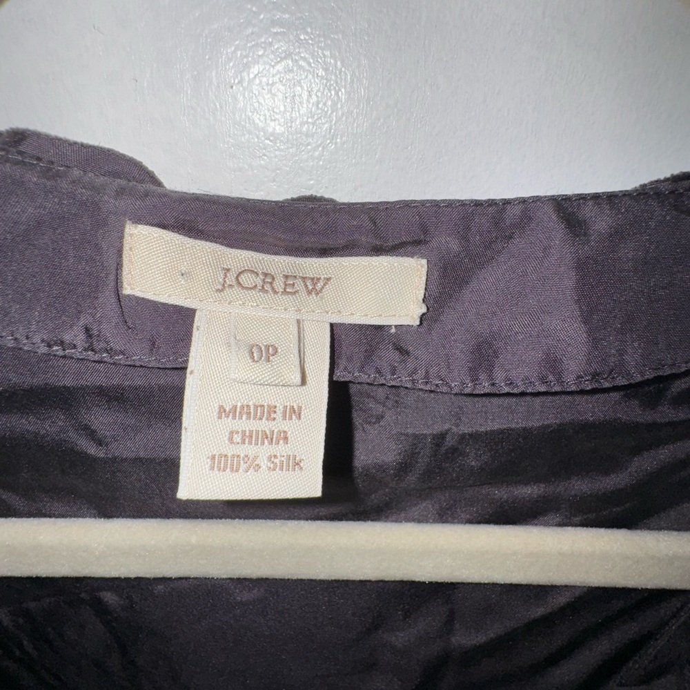 J. Crew Petite 100% Silk Black Ruffle/ Fringe V-Neck Too VGUC 0P - Picture 3 of 6